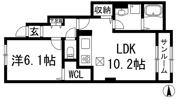 Sereno ｜兵庫県川西市山原1丁目(賃貸アパート1LDK・1階・43.97㎡)の写真 その2