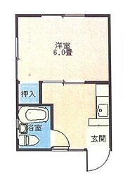 茅沼荘 2階1Kの間取り