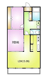 秦野マンションA 2LDKの間取図画像