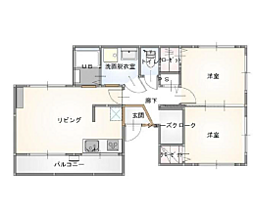 ジョイフルハイツ青葉 2LDKの間取図画像