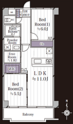 ジョイフル多摩センター 2LDKの間取図画像