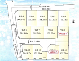 茅ヶ崎市円蔵PJ第2期 全13区画 建築条件なし売地