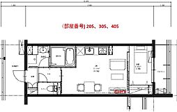 ザ・テラスコート英 1LDKの間取図画像