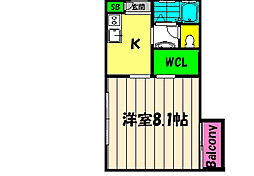 ディアス広袴 1Kの間取図画像