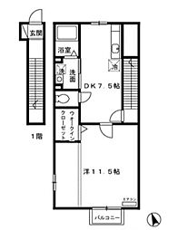 S・FLAPAWAY 1DKの間取図画像