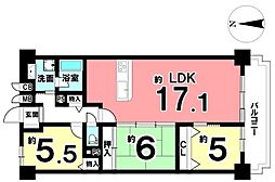 香里ケ丘グランドハイツ 703 3LDKの間取り