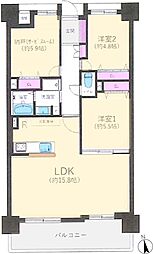 ランフォルセ香里園 3LDKの間取り