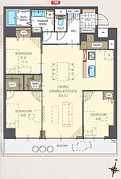 ルネ枚方南棟 3LDKの間取図画像