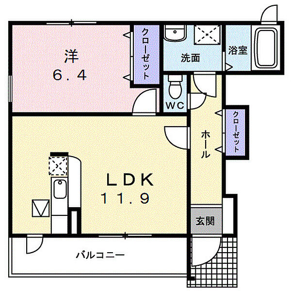 サンリット・蓮 101｜静岡県藤枝市若王子3丁目(賃貸アパート1LDK・1階・45.12㎡)の写真 その2