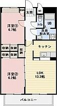 Surplus　KAWATA 102 ｜ 静岡県牧之原市大沢（賃貸アパート2LDK・1階・60.51㎡） その2