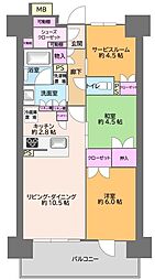 レーベン松山一番町THETOWER 2SLDKの間取図画像