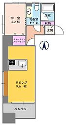 ヴァレーレ県庁前 1LDKの間取図画像