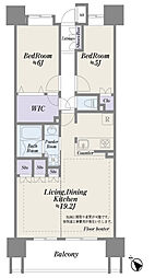 クレストシティレジデンス 2LDKの間取図画像