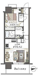浅草タワー 1LDKの間取図画像