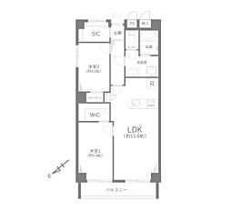 朝日プラザ堀切菖蒲園 2LDKの間取図画像