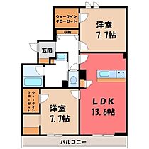 グランチーネ  ｜ 栃木県宇都宮市峰2丁目（賃貸マンション2LDK・3階・72.37㎡） その2