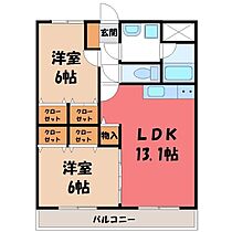 栃木県宇都宮市南町（賃貸マンション2LDK・2階・56.76㎡） その2