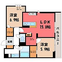 栃木県宇都宮市戸祭元町（賃貸マンション2LDK・3階・68.85㎡） その2