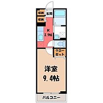 栃木県宇都宮市細谷1丁目（賃貸アパート1K・2階・31.70㎡） その2