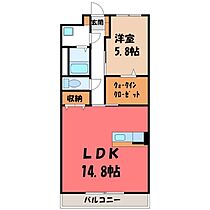 栃木県宇都宮市桜1丁目（賃貸マンション1LDK・2階・52.52㎡） その2