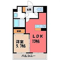 栃木県宇都宮市八幡台（賃貸マンション1LDK・2階・46.94㎡） その2