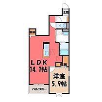 栃木県宇都宮市駒生町（賃貸アパート1LDK・1階・48.50㎡） その2