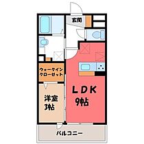 栃木県宇都宮市鶴田町（賃貸アパート1LDK・3階・33.40㎡） その2