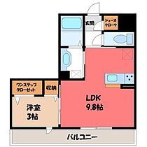 栃木県宇都宮市東簗瀬1丁目（賃貸アパート1LDK・1階・34.05㎡） その2