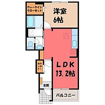 栃木県真岡市上高間木1丁目（賃貸アパート1LDK・1階・46.83㎡） その2