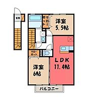 栃木県真岡市熊倉1丁目（賃貸アパート2LDK・2階・59.21㎡） その2