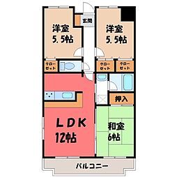ドリームタウン三和A棟 3LDKの間取図画像