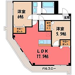 ファイブシティ 2LDKの間取図画像