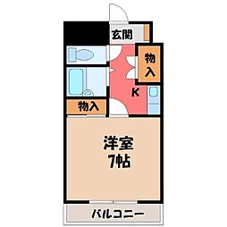 東今泉マンション 1Kの間取図画像