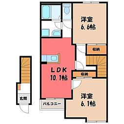 東武日光線 新鹿沼駅 バス18分 御成橋下車 徒歩4分 2階/-