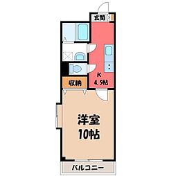 ロイヤル金信4 1Kの間取図画像