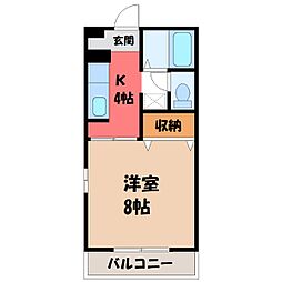 高光ハイツ 1Kの間取図画像