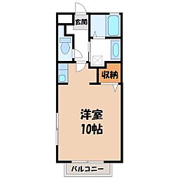 ル・荘ジロー 1Kの間取図画像