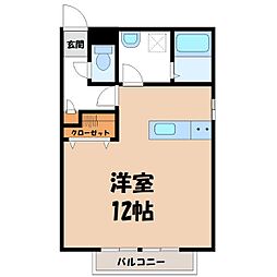 和田レジデンス ワンルームの間取図画像