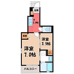 JR日光線 鹿沼駅 バス4分 晃望台下車 徒歩6分 1階/-