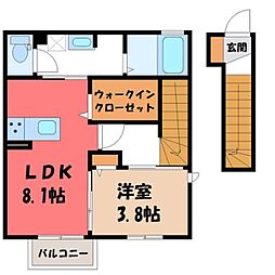 JR東北本線 宇都宮駅 バス18分 上戸祭小入口下車 徒歩4分 2階/-