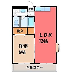 コージーフラッツ 1LDKの間取図画像