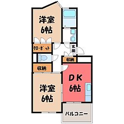 COURTVILLAGE今泉 2DKの間取図画像