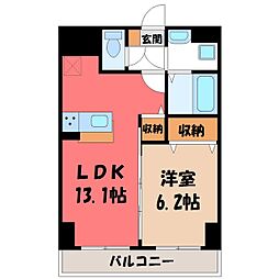 ベラルーチェA 1LDKの間取図画像