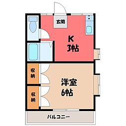 トップ堀切 1Kの間取図画像