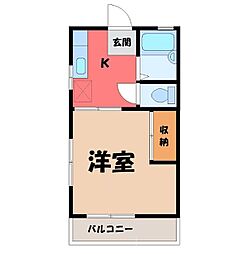 コート南 1Kの間取図画像