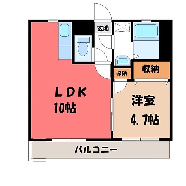 リジェール21 ｜栃木県宇都宮市川田町(賃貸マンション1LDK・2階・35.20㎡)の写真 その2