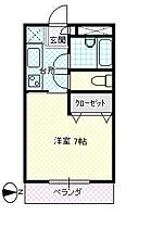 メゾン神明 205号室 ｜ 福島県郡山市神明町（賃貸アパート1K・2階・23.18㎡） その2