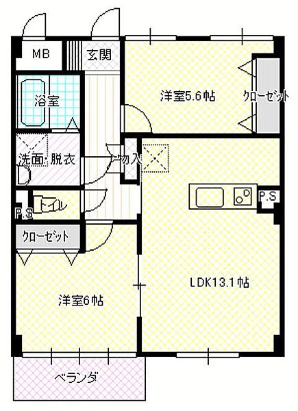 Via.さくら 203号室｜福島県郡山市神明町(賃貸マンション2LDK・2階・58.32㎡)の写真 その2