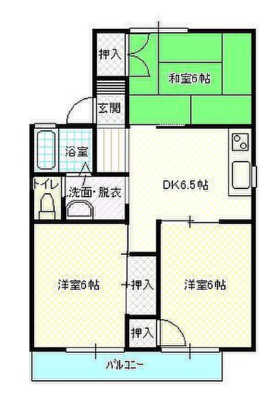 サンテラス渡辺 202号室｜福島県郡山市並木二丁目(賃貸アパート3DK・2階・53.46㎡)の写真 その2