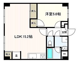 ドゥエルコート住吉 1LDKの間取図画像